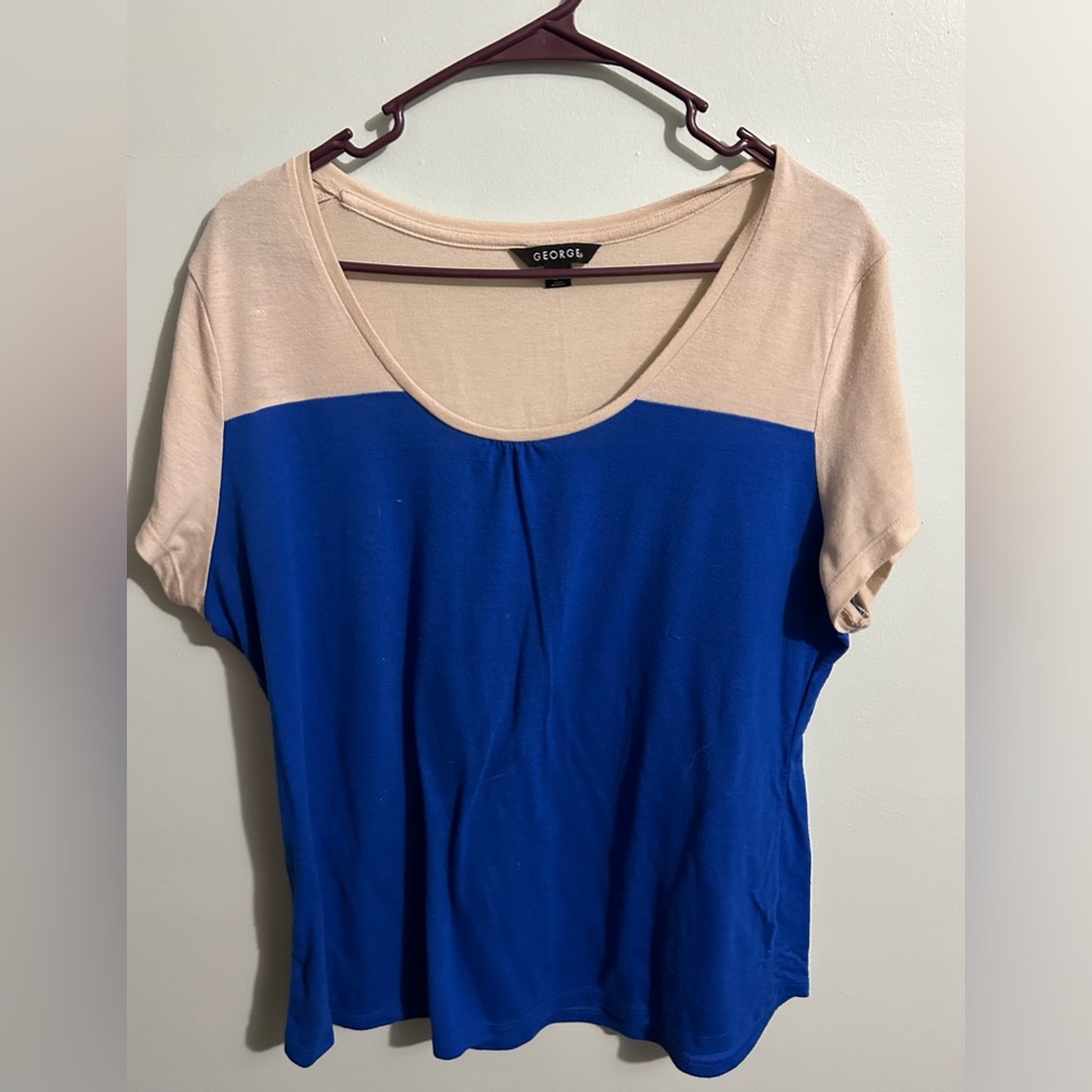 Cream and blue shirt